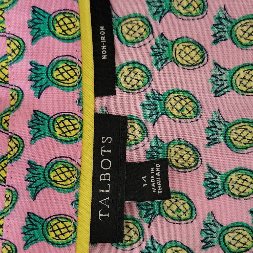 Talbots Pineapple Button-Down Scalloped Edge Slee… - image 7